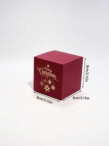 10pcs Luxury Christmas Favor Boxes, Festive Mini Paper Packaging With Metallic Foil Lettering And Hanging Snowflake Design, Easy Assembly Gift Boxes For Stocking Fillers, Winter Parties, Seasonal Giveaways And Holiday Displays - 8x8x8cm - View 9