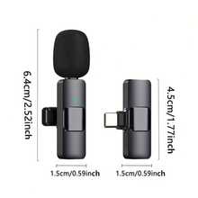 Mini 2.4GHz Wireless Lavalier Microphone, For IPhone 18/17/16/15, Android And Other TYPE-C Interface Smartphones, Plug And Play, Intelligent Noise Reduction, Clear Sound Wireless Lavalier Microphone, For Podcast, Video Recording, Live Streaming, Vlog - Black - View 3