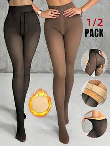 1/2pcs 80g-220g Women's Sexy Thin Black Leggings, Spring/Summer/Autumn/Winter Business Sexy Leggings, Lined Warm Leggings, Daily Office Fashion Wear, Autumn New Women's Warm Leggings (Size Runs Small) - Multicolor - View 15