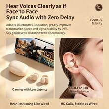 True Wireless Ear Clip Headphones, 5.4 BT Earphones, 360° ACS Air Conduction Stereo, Digital Power Display Sports Earbuds, HD Call Open Ear Headset - Multicolor - View 8
