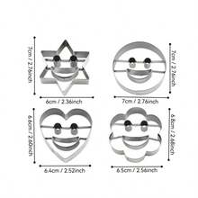 13pcs/Set 3D Christmas Cookie Cutter Cookie Mold Santa Claus Snowman Tree Reindeer Cookie Mold Cute Smiling Face Expression Pack Christmas New Year Party Decoration Baking Tools - View 5