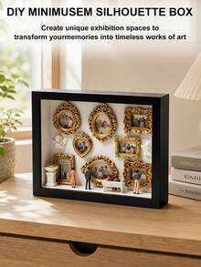 1 Set DIY Mini Museum Shadow Box Frame Kit With Customizable Photo Display And Miniature Figurine, Unique Personalized Keepsake Or Decor For Halloween/Christmas Gift Or Home Decoration - 8-inch Square - View 5