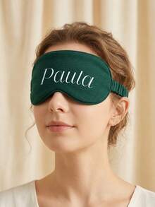 1pc Fashion Aesthetic Customized Eye Mask - Cute Personalized Details - Create Comfortable Rest Companion - Heartfelt Gift - Dark Green - View 8