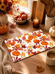 1pc, Dog & Pumpkin Pattern Diatomaceous Earth Kitchen Drain Mat, Absorbent Dish Drying Mat, Coffee Machine Mat, Dishwashing Mat, Sink Mat, Kitchen Countertop Protector, Suitable For Cups, Plates, Tableware & Kitchen Decor - Multicolor - View 2