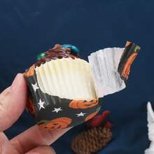 100pcs Halloween Cupcake Liners, Star Pumpkin Web Pattern, Standard Cupcake Paper, Suitable For Halloween Party, Used For Making Cakes And Dessert Decoration - Multicolor - View 5