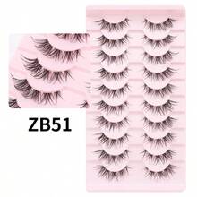 10對卡通風3D隱形梗假睫毛，自然逼真擴張款假睫毛 - ZB51 - 查看 3