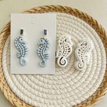 4Pcs Ocean Theme Polymer Clay Cutters, Jellyfish Seahorse Pattern Clay Molds, DIY Handmade Earring Pendant Jewelry Craft Making Tools - 4pcs - View 4