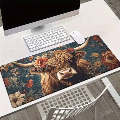 Highland Cow Mouse Pad | Mystical Highland Cow Design | Non-Slip Rubber Mouse Pad For Gaming And Office | Keyboard Accessory & Desk Mat For PC Gaming And Laptops | Fun, Creative Gift For Adults