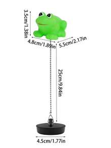 1pc Cute Cartoon Design Bathtub Drain Stopper, Frog And Mermaid Decor Bathtub Plug, With Zipper, Waterproof Bathroom Bathtub Drain Cover Accessory - Multicolor - View 4
