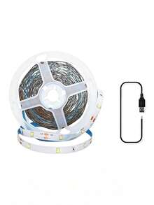 شريط إضاءة LED مرن باللون الأبيض الدافئ 16.4--3.28 بوصة، شريط إضاءة LED يعمل بالطاقة USB - 5 فولت قابل للقطع ذاتي اللصق، مناسب لإضاءة خلفية التلفزيون. مثالي لإضاءة خلفية التلفزيون والديكور الداخلي. يتميز بأداء مستقر وإضاءة عالية السطوع، مما يعزز مساحتك. - ضوء دافئ - مشاهدة 11