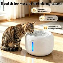 Air Mancur Minum Otomatis untuk Hewan Peliharaan 85oz/2.5L, Dispenser Air untuk Kucing Dalam Ruangan | Dispenser Mangkuk Air Kucing dengan Lampu LED dan Jendela Indikator Level Air - Cocok untuk Hewan Peliharaan dan Hewan Kecil - 2,2 liter - View 6