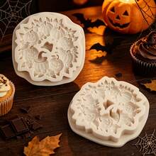 1PC Halloween Pumpkin Silicone Mold Chocolate Candy Cake Decorating Baking DIY Tool Non-Stick Clay Craft Tray - Beige - View 5