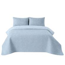 Polyester Quilted Bedspread And Pillowcase Set, Soft And Durable Bedroom Bedding Coverlet, Available In Multiple Sizes And Colors - Blue - View 7