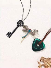 3pcs Set Exquisite Fashion Unique Interesting Multi-Function Coral Color Cosplay Necklace Gift Suitable For Women, Men And Movie Fans - Multicolor - View 3