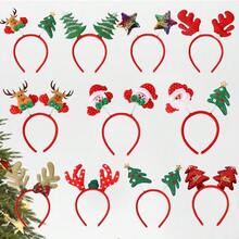 1/5 Piece Classic Christmas Headband - Holiday Party Accessory With Santa, Reindeer, Christmas Tree Design - Durable Plastic Construction, Non-Electric, Feather-Free Seasonal Headband - Headband - View 6