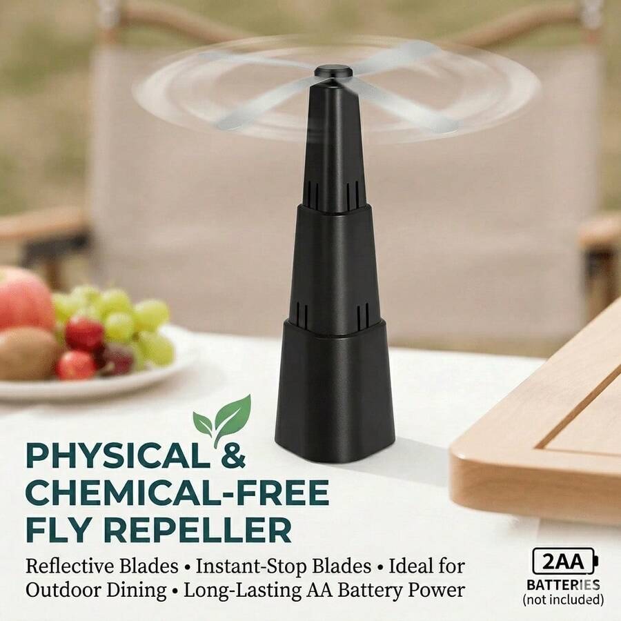 Telescopic Fly Repellent Fan, Portable Battery Powered Desktop Insect Repellent Fan With Reflective Blades, Suitable For Indoor/Outdoor Dining, BBQ, Picnic And Kitchen - Multicolor - View 1