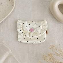 Ruffle Flap Coin Purse, Polka Dot Bow Card Holder, Travel Portable Earphone & Lipstick Storage Bag - Multicolor - View 18