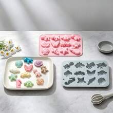 2 khuôn silicon hình khủng long đại dương làm socola, kẹo, pudding, thạch, đá, dễ tách khuôn, chịu nhiệt, dùng cho làm bánh tại nhà và đồ thủ công handmade - Xem 2