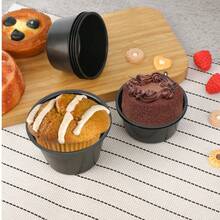 Nonstick Round Stainless Steel Pudding Cup Molds For Baking Cakes Muffins And Cheesecakes Easy Release Kitchen Bakeware - Black - View 6