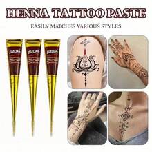 [Colorful Henna Tattoo Set]Multiple Colors High-Quality Henna Tattoos, Pre-Mixed Natural Henna Dye, Suitable For Temporary Body Art | Waterproof And Smudge-Proof, Long-Lasting | Beginner-Friendly DIY Set, Perfect For Parties, Festivals, Halloween, Weddings - Multicolor - View 5