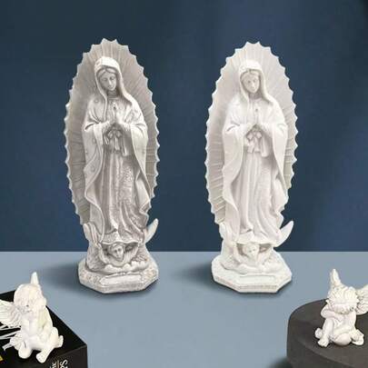 Estatua de acrílico plana impresa en 2D de Nuestra Señora de Guadalupe, modelo de la Virgen María, estatua católica de la Virgen María, estatua de la Virgen María mexicana, santa, decoración de oración para el hogar, coleccionable artesanal, regalo, cumpleaños, graduación