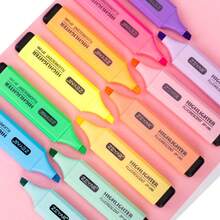 6/12pcs Macaron Color Highlighters, Colorful Note Highlighters, Suitable For Journals, Notebooks, School And Office Supplies, Back To School Season - Multicolor - View 4