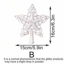 Đỉnh cây thông Noel hình bông tuyết kim tuyến 8 inch màu vàng bạc, đồ trang trí cây thông Noel, tiệc năm mới, trang trí lễ hội, trang trí nhà trong nhà - Nhiều màu - Xem 12
