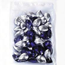 HONGCAI 100pcs 10x14mm Teardrop Glass Rhinestones, AB Multicolor Flat Back Asymmetrical Crystal Drops, For DIY Phone Case, Clothing, Shoes, Bags - Colorful - View 4