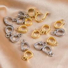 2/5/8Pcs 18K Gold-Tone Copper Oval Spring Clasp Pendant Connector, Suitable For Jewelry Making And DIY Handmade Jewelry Accessories - Copper Jewelry Buckle - View 9