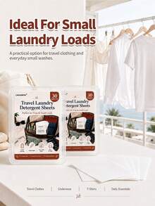 Multi-Specification Travel Laundry Sheets, Portable Laundry Sheets, Disposable Sheets, Travel Use, Stain Removal, Odor Removal, Antibacterial, Deodorizing, Home Use, Machine Wash And Hand Wash Compatible, Daily Essential, Gentle And Soft, Instant Effect With Water, Commercial And Home Use - Portable Laundry Detergent Sheets for Travel - View 7