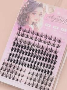 Mixed 3 Styles C Curl Eyelash Clusters 136pcs/Pack, Natural Curved Segmented Single Cluster False Eyelashes, Multiple Styles DIY Home Eyelash Extensions, Lightweight Fine Cluster Lashes, Suitable For Beginners To Create Various Makeup Looks - C - View 6
