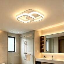 AMILL Led Ceiling Light Fixture, Modern Hallway Light Fixtures Ceiling Lighting,White Square Close To Ceiling Lights For Bathroom Bedroom Kitchen - White - View 3