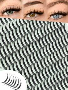 240 عنقود رموش D-Curl Spike، أطراف سوداء دقيقة مستدقة لمظهر عيون غربي حاد للغاية، أطوال مختلطة 10-18 ملم مع علامات الحجم، مثالية لمكياج عيون الثعلب ومشاهد الحفلات الموسيقية والارتداء اليومي الجريء - D - مشاهدة 1