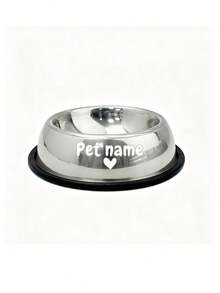 Personalized Stainless Steel Dog Bowl With Non Slip Bottom, Dog Bowl For Small Medium & Large Dogs, Custom Pet Name Dog Feeding Bowl For Food & Water - Multicolor - View 16
