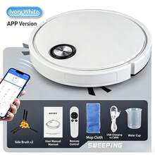 This 3-In-1 Smart Robot Vacuum Integrates Sweeping, Vacuuming, And Mopping Functions Into One Unit. It Supports App And Remote Control Operation, Equipped With A Built-In Water Tank And Anti-Drop Sensors, Suitable For Cleaning Hardwood Floors. - USB Port - View 14