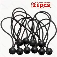 21pcs Root Installation Outdoor Tent Tie-Down High Elasticity Rope With Plastic Ball, Trampoline Luggage Tie-Down Elastic Rope With Ball - Black - View 8