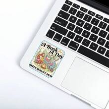 3In" 1PC A Book A Day Keeps Reality Away Funny Cryptid Book Club Design Bookish Digital Download Graphic For Laptops Kindles Notebooks Planner Journals Diy Crafts Makers Readers Creatives Cozy Chaos Reading Decal - Multicolor - View 3