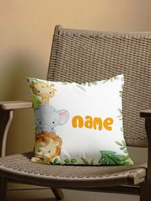 1pc Customizable Personalized Text Print Double-Sided Pillow Case, Pillow Case, Patterned Pillow Case, Suitable For Holiday Gifts, DIY Patterned Pillow Case, For Family, Friends And Yourself - Orange - View 4