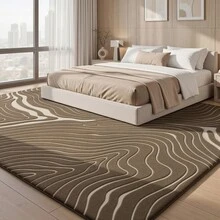 Sour Lemon Rugs Living Room Large 200x300cm,3D Area Rugs For Bedroom, Extra Large Rug For Living Room Wave Pattern, Washable Soft Shaggy Non Shedding Fluffy Carpet Mat For Living Room, Bedroom, Kitchen & Office - Beige-brown - View 7