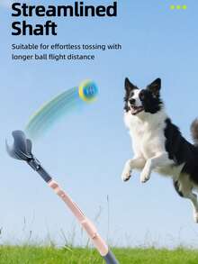 1pc Dog Ball Launcher Outdoor Dog Walking Interactive Training Toy Outdoor Leisure Style Plastic Telescopic Adjustable Pole Design Dog Ball Launcher Pet Teasing Tool - Multicolor - View 4