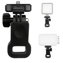 Phone Fill Light Clip, Universal 1/4" Interface Small Clamp, Multi-Function Extension Strong Clip, ABS Material, Suitable For Fill Light, Microphone, Computer Light - Black - View 1