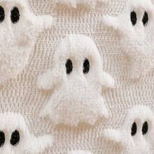 1pc Halloween White 3D Plush Ghost Table Runner, Cute Embossed Little Ghost Dining Table Runner, Holiday Tabletop Decor Table Runner - Multicolor - View 7