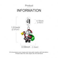 Christmas Charms-Santa Claus, Reindeer, Christmas Stockings, Gingerbread Men Pendants For Making DIY Bracelets Or Necklaces; Accessories Gifts - Silver - View 6
