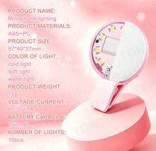 TOKQI Mini Ring Light, Upgraded Small Clip-On LED Selfie Fill Light, USB Rechargeable Portable Phone PC Makeup Mirror Light, Adjustable Brightness Suitable For Phone And Computer, Makeup, Zoom Meetings, Live Streaming, Vlog, Perfect Selfies And Video Calls, 150mAh - A - View 9