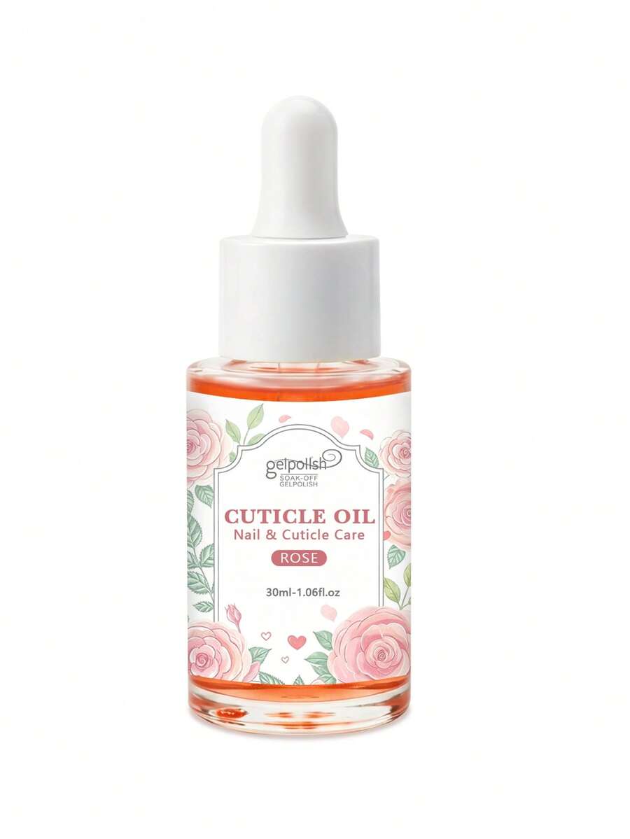 GELPOLISH Minyak Kutikula Romantic Rose - Perawatan Kutikula Semalaman - Melembapkan dan Menguatkan Kuku dan Kutikula - Termasuk Pipet dan Kuas - MAWAR 30ML - View 1