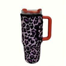 1 buah Sarung Tumbler Isolasi Motif Leopard Anti Selip 1200ml/40oz, Penutup Pelindung Botol Air Tahan Gores - MultiWarna - View 9