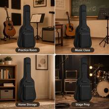 41-Inch Waterproof Acoustic Guitar Bag, Adjustable Backpack Straps, Gig Bag With Rear Hook, Suitable For Acoustic/Classical Guitar, Ukulele, Bass Guitar - Multicolor - View 7