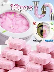 1/6/16/24/36/50pcs Purple And Pink Powerful Deodorizing Effervescent Tablets, With Odor Removal, Urine Stain Removal, Alkaline Dissolving And Rich Foam Functions, Suitable For Toilet Gaps And Other Cleaning Scenarios - Solid State - View 11