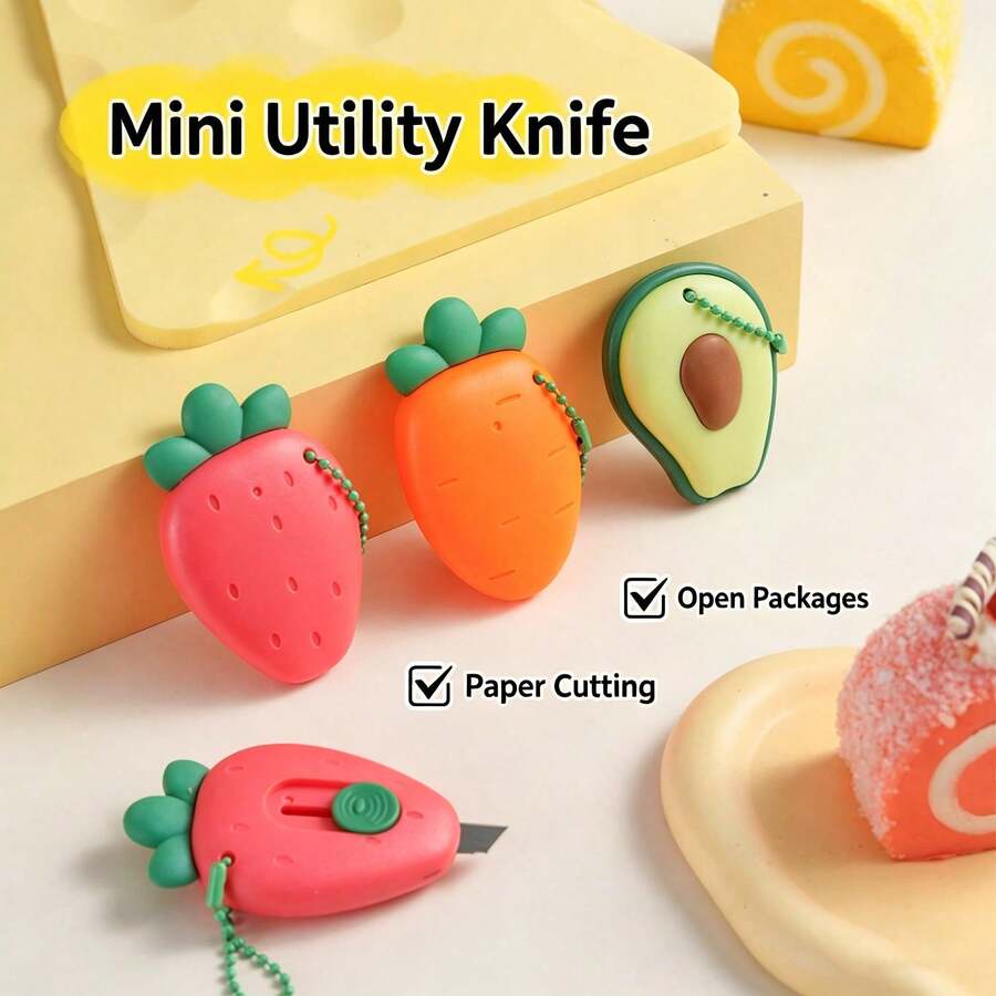 1pc Mini Portable Utility Knife, Package Opener, Wallpaper Cutter, Cute Scrapbook Craft Knife - Cute Qixin Knife - View 1