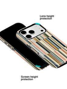 Funda geométrica moderna con rayas desplazadas para iPhone 18 Pro Max, 17, 17 Pro Max, 16 Pro, 15 Pro Max, 13 Pro, 15, 14, 14 Pro, 13, 12, 11 - Rayas finas asimétricas - Ver 5